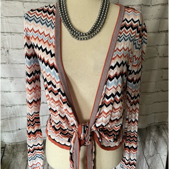 LasCana Venus- Top-Wrap/ Soft knit /long sleeved/ patterned/ tie at waist/ - Picture 3 of 9